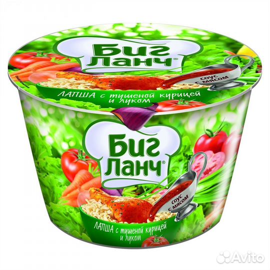 Лапша Биг Ланч с тушеной курицей и луком 90г