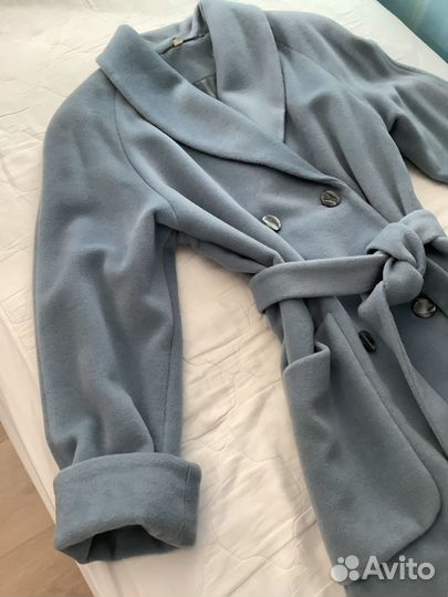Пальто женское демисезонное голубое Kronhaus