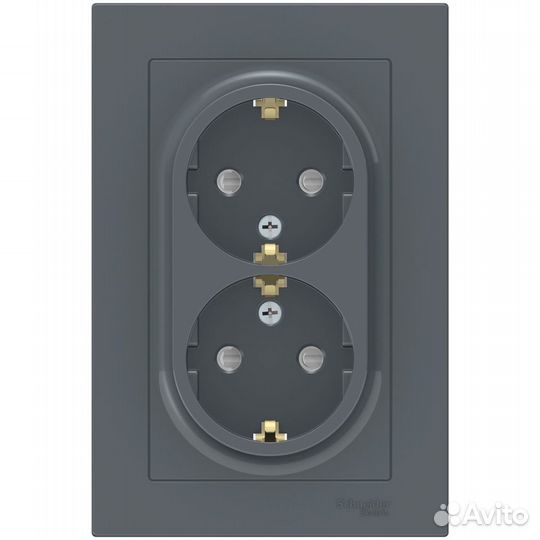 Розетка двойная Schneider Electric AtlasDesign с з