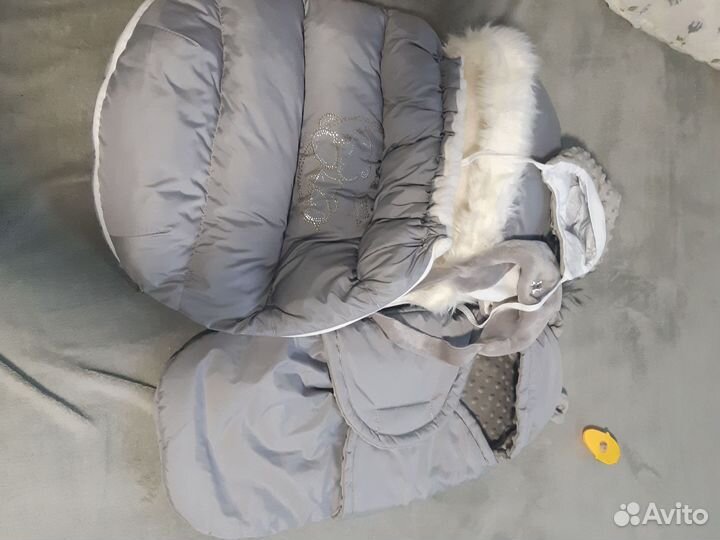 Зимний конверт в коляску на овчине