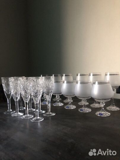 Бокалы из богемского стекла