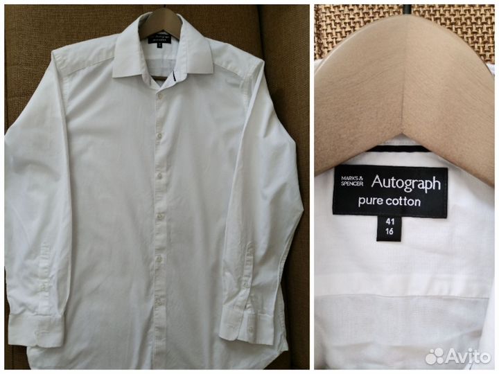Мужские белые рубашки Marks & Spencer 41