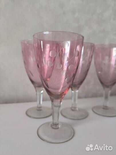 Фужеры марганцевое стекло СССР