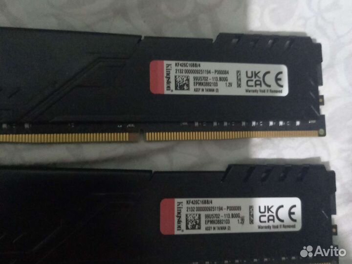 Оперативная память hyperX ddr4 8gb 2666 hz