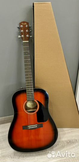 Гитара акустическая fender cd60 новые струны