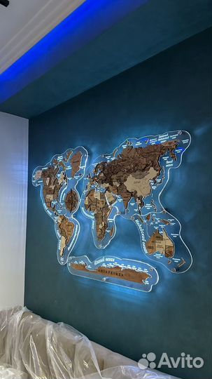 Карта на стену с подсветкой и без подсветки