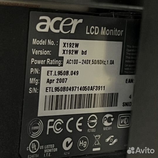 Монитор acer 19