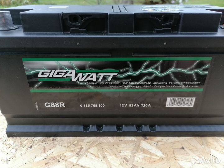 Автомобильный аккумулятор Gigawatt G88R (новый)