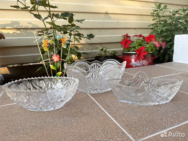Хрустальные вазы салатники конфетницы СССР