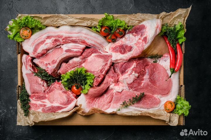 Фермерское мясо набор свинина на кости с доставкой