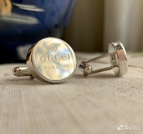 Запонки gucci серебро