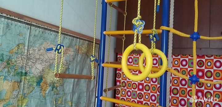 Шведская стенка,турник,кольца,канат