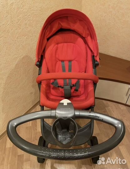 Коляска stokke 2 в 1 на чёрном шасси