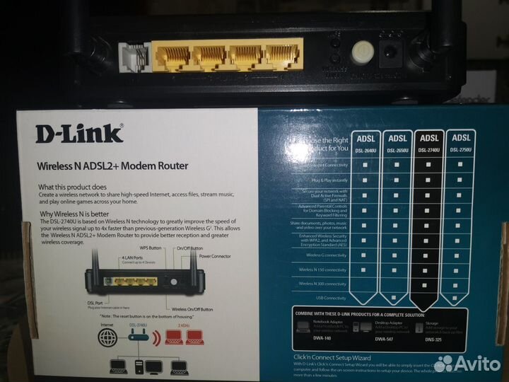 Модем-роутер D-Link 2740U (adsl WI-FI) 8