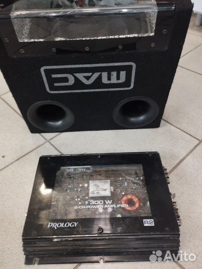 Сабуферы и усилитель Alpine и Prology