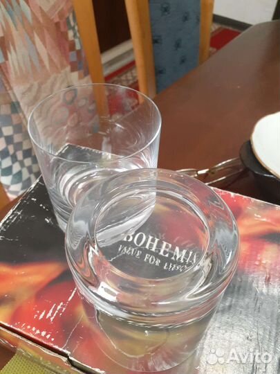 Стаканы для виски богемия хрусталь чехия 5шт