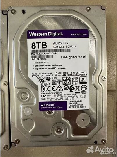 Жесткий диск WesternDigital WDPurple 8TB (WD82purz