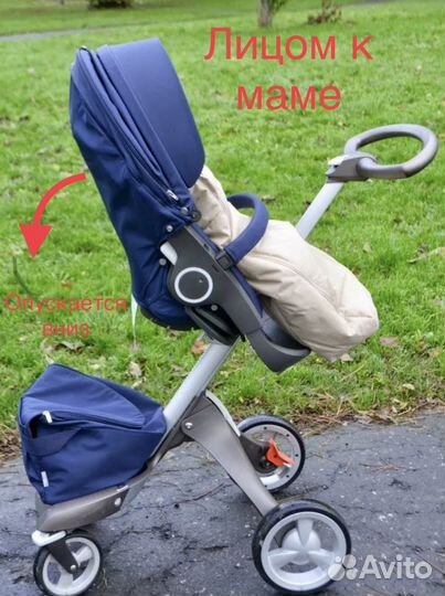 Коляска stokke xplory тёмно-синяя оригинал