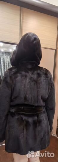 Шуба норковая 46 размер с капюшоном