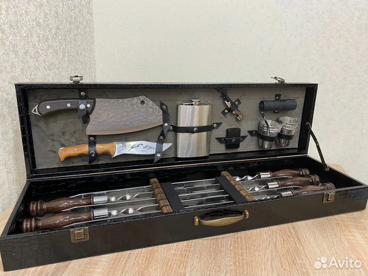 Шашлычный набор (подарочный) в кейсе