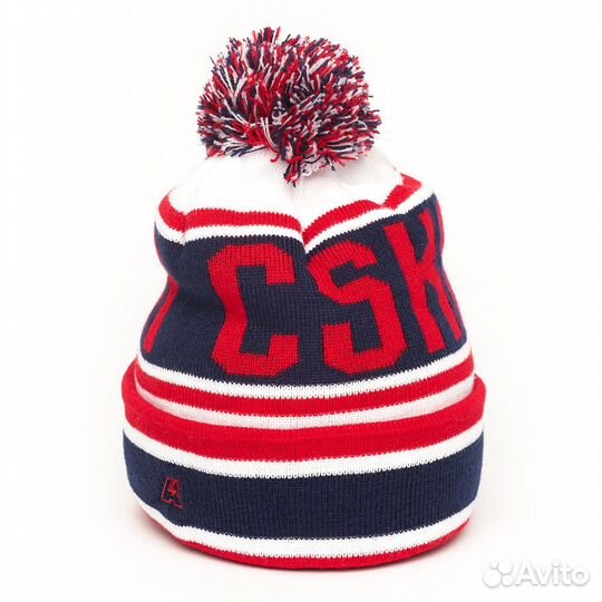 Шапка цска A&C 18876 бело-сине-красная