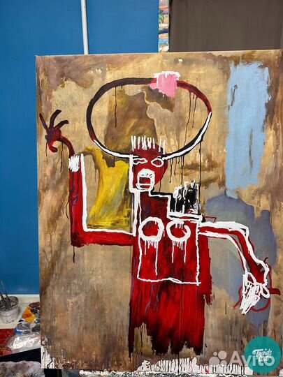 Семейная картина красками для интерьера в подарок