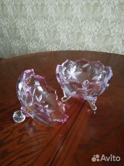 Ваза конфетница стеклянная с крышкой