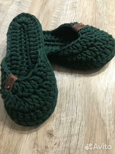 Домашние тапочки вязаные