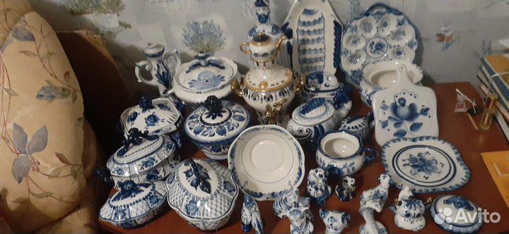 Гжель СССР посуда