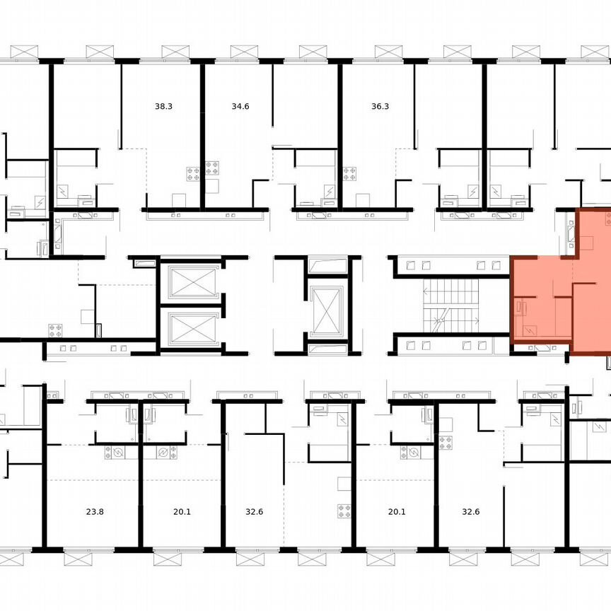 1-к. квартира, 41,8 м², 9/24 эт.