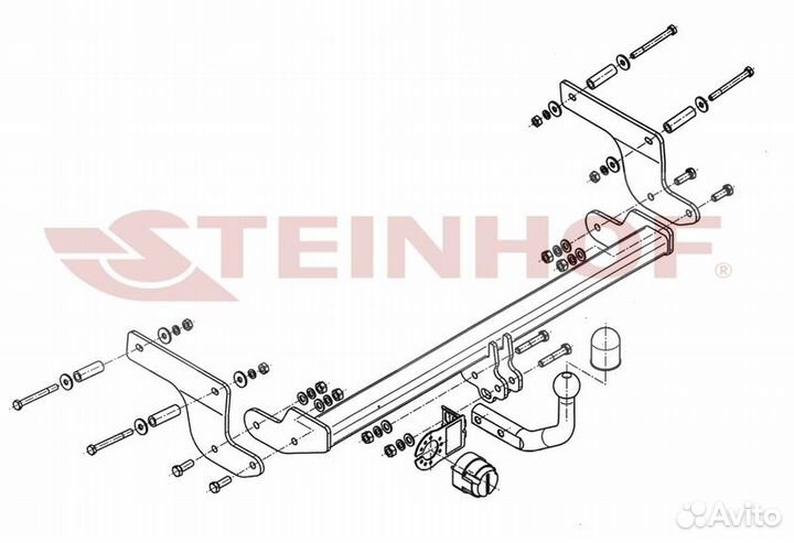 Фаркоп Volvo S80 сед., Volvo V70 унив. 2WD (кр. R
