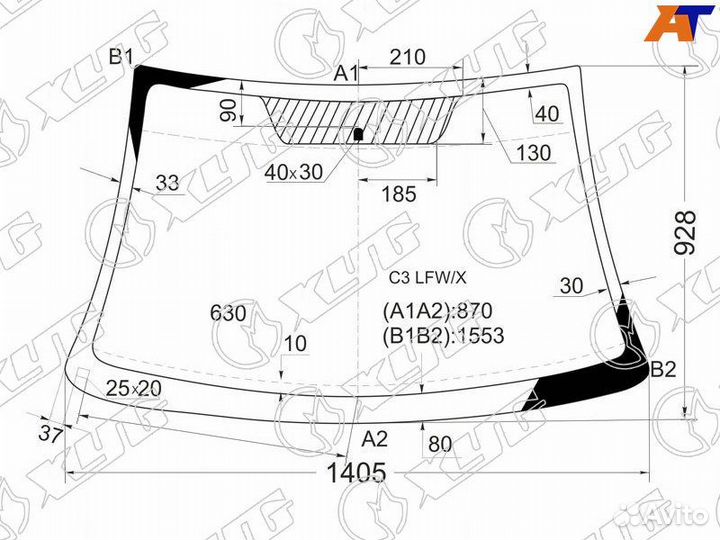 Лобовое стекло на Citroen C3 02-09