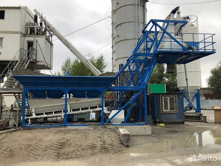 Бетонный завод 40 м3/час со скиповым подъемником