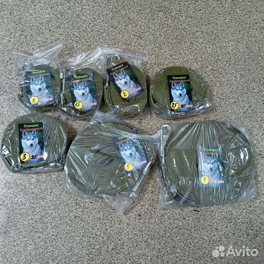 Брезентовые поводки и ошейники для собак