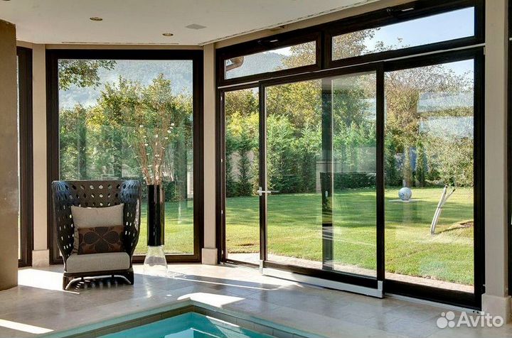 Алюминиевые раздвижные двери для беседки