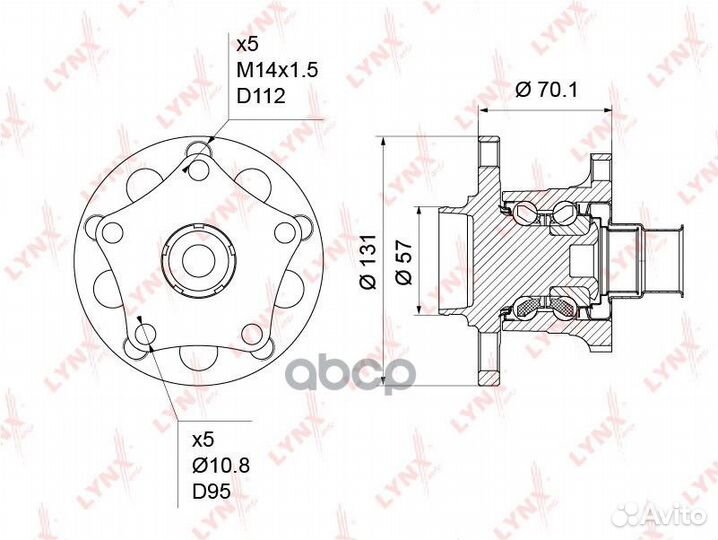 Ступица колеса зад прав/лев WH1222 lynxauto