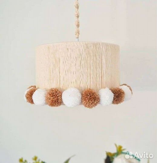 Плетеный абажур люстра светильник