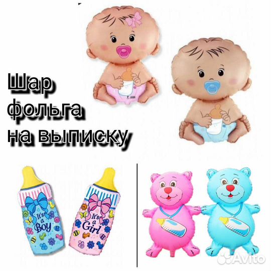 Фольгированные шары. Шары на выписку из роддома