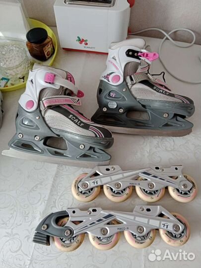 Коньки ролики 2 в 1 раздвижные 37-40 рр