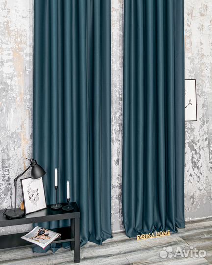 Шторы блэкаут Амадео Морская волна новые пошив