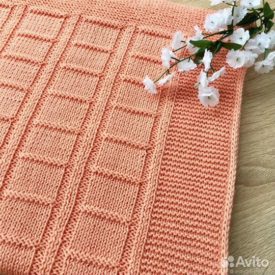 Плед одеяло детское вязаный ручная работа