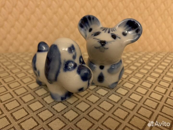 Гжель Ваза и статуэтки животных