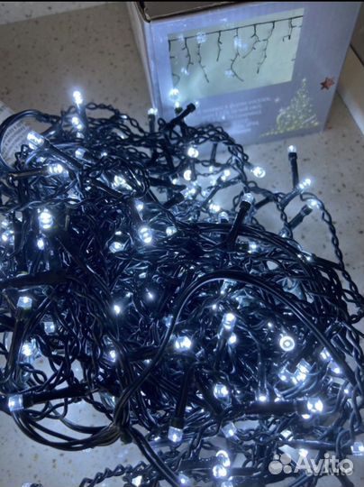 Гирлянды /занавес (белый холодный свет)