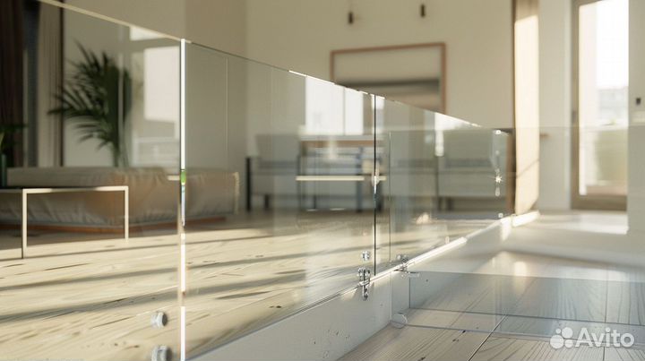 Стеклянное ограждение лестницы на заказ