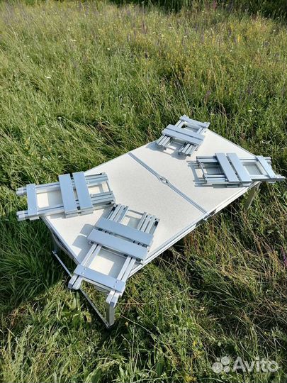 Стол туристический складной + 4 алюминиевых стула