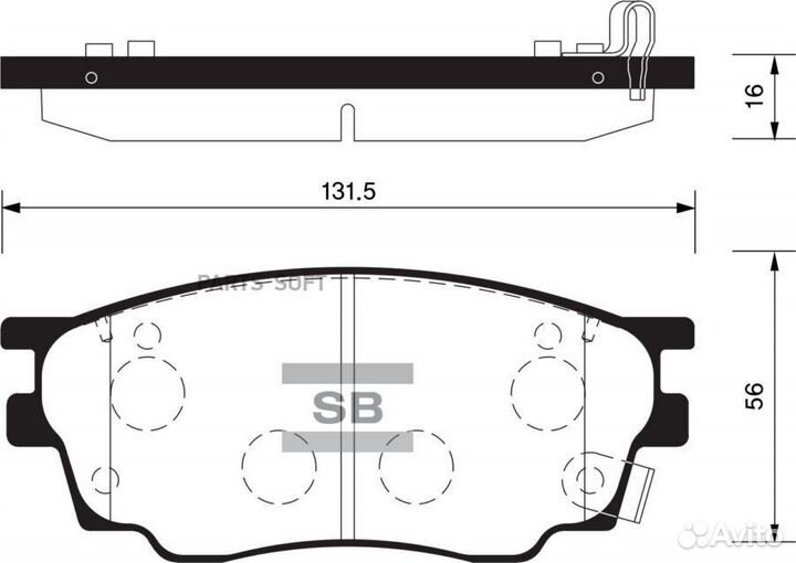 Sangsin brake SP2027 Колодки тормозные передние
