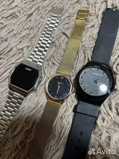Часы casio, sunlight, swatch