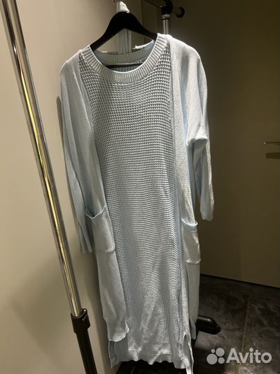 Платье вязаное с кардиганом