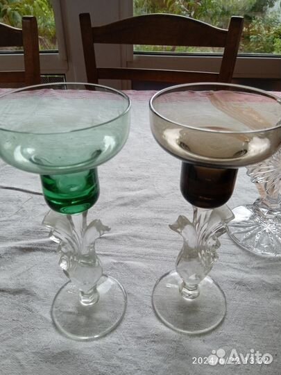 Подсвечник гусь хрустальный