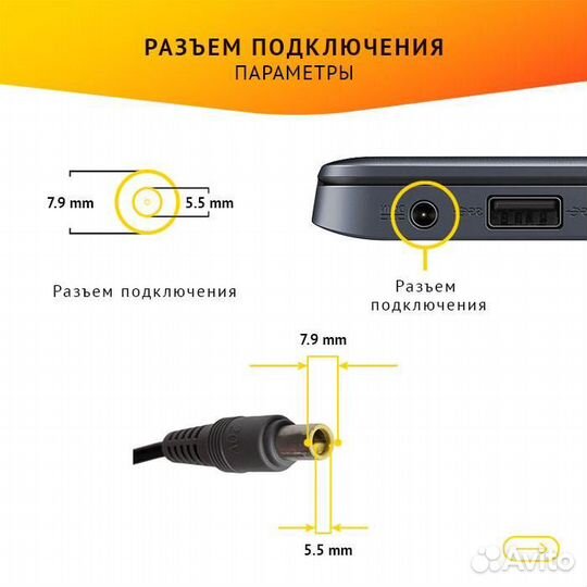 Блок питания для ноутбука Lenovo ThinkPad T60, T60